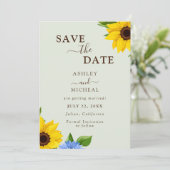 Save The Date Sage Sunflower Mariage Appartement Enregistrer la  (Debout devant)