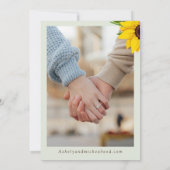 Save The Date Sage Sunflower Mariage Appartement Enregistrer la  (Dos)