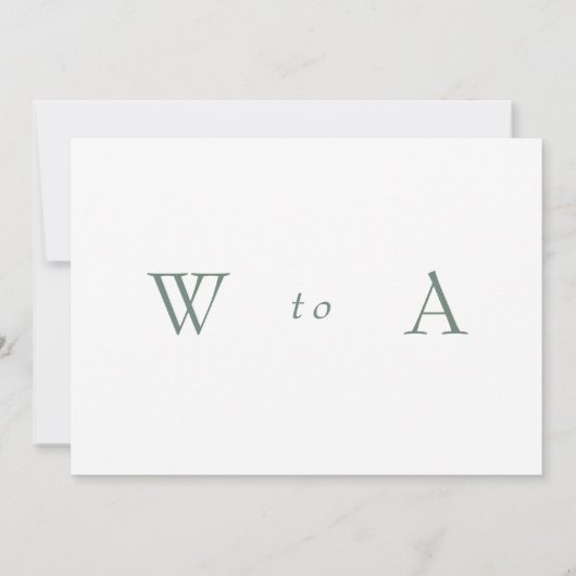 Save The Date Sage Texte simple Mariage seulement Enregistrer la (Dos)