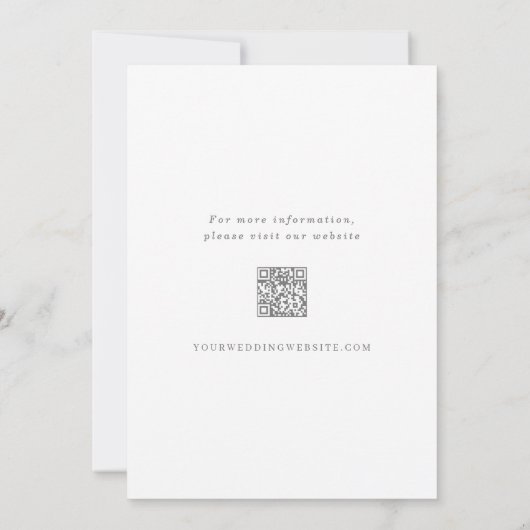 Save The Date Sage Toile Floral Frame Photo QR Code Mariage (Dos)