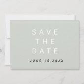 Save The Date Sage Typographique Minimal Enregistrer La Date (Devant)