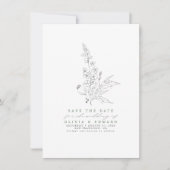 Save The Date Sage vert Fleur sauvage dessiné à la main Enregist (Devant)