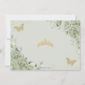 Save The Date Sage Vert Floral Or Quinceanera Sweet sixteen (Dos)