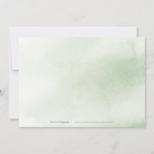 Save The Date Sage vert rustique floral calligraphie enregistrer (Dos)