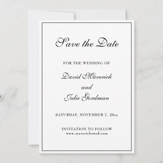 Save The Date Sainte Famille Catholique Noir & Blanc (Dos)