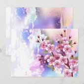 Save The Date Sakura rose sur la peinture Arrière - plan (Devant / Derrière)