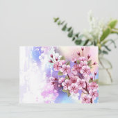Save The Date Sakura rose sur la peinture Arrière - plan (Debout devant)