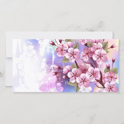 Save The Date Sakura rose sur la peinture Arrière - plan (Devant)