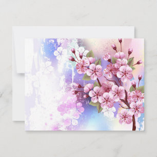 Save The Date Sakura rose sur la peinture Arrière - plan