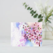 Save The Date Sakura rose sur la peinture Arrière - plan (Debout devant)