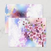 Save The Date Sakura rose sur la peinture Arrière - plan (Devant / Derrière)