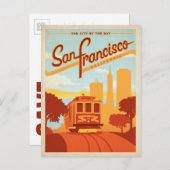 Save the date | San Francisco, CA City bij de baai Aankondigingskaart (Voorkant / Achterkant)