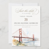 Save The Date San Francisco Golden Gate Bridge Landscape Wedding (Devant)