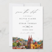 Save The Date San Miguel Aquarelle Destination Mariage (Devant)