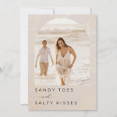 Save The Date Sandy Toes Arch Photo Beach Wedding Enregistrer la (Devant)