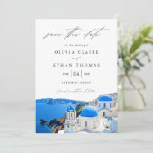 Save The Date Santorin Grèce Skyline Destination Mariage (Debout devant)