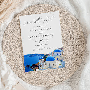 Save The Date Santorin Grèce Skyline Destination Mariage