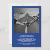 Save The Date Sapphire Blue Bold Bordure Photo Mariage moderne (Dos)