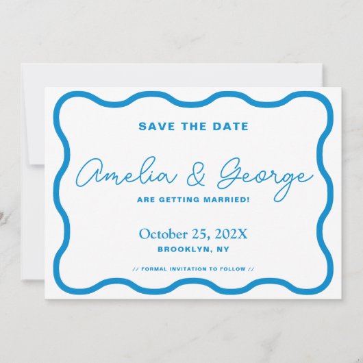 Save The Date Sapphire Wavy Retro (Devant)