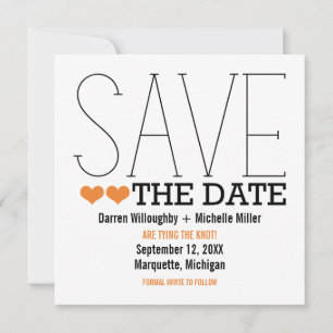 Save The Date Sassy Typographie Enregistrer la date Invitation,