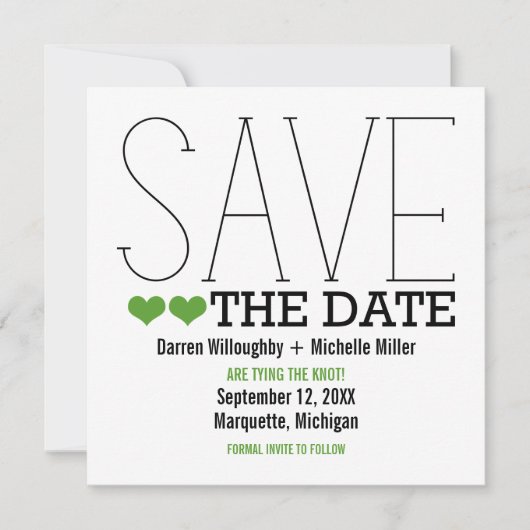 Save The Date Sassy Typographie Enregistrer l'Invitation de date (Devant)