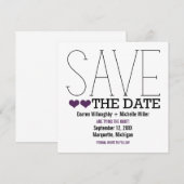 Save The Date Sassy Typographie Enregistrer l'Invitation de date (Devant / Derrière)