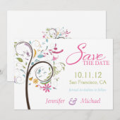 Save The Date Sate the Date Doodle Tree (Devant / Derrière)