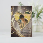 Save The Date Satin Brown & Fleur Étincelante (Debout devant)