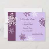 Save The Date Saute-neige blanc violet hiver Enregistrer la date (Devant)