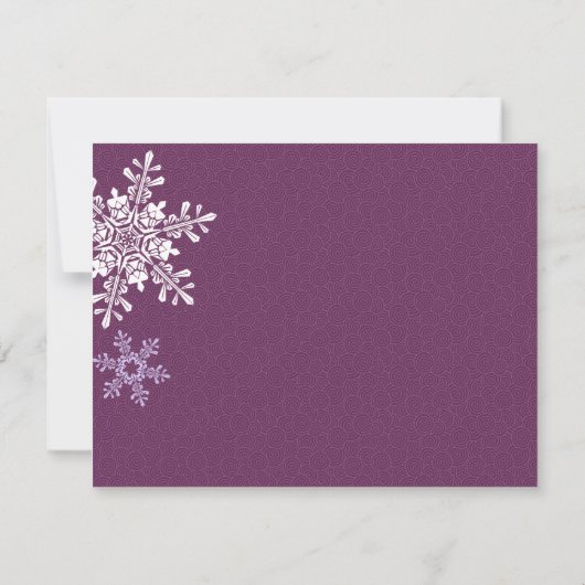 Save The Date Saute-neige blanc violet hiver Enregistrer la date (Dos)