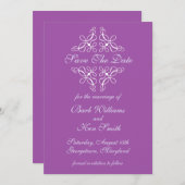 Save The Date Sauts en violet Enregistrer la date (Devant / Derrière)