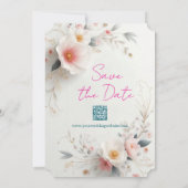 Save The Date Sauvegarder La Date Aquarelle Fleurs Script (Dos)
