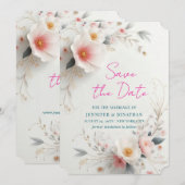 Save The Date Sauvegarder La Date Aquarelle Fleurs Script (Devant / Derrière)