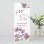 Save The Date Sauvegarder la date Aquarelle Fleurs violettes (Debout devant)