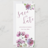 Save The Date Sauvegarder la date Aquarelle Fleurs violettes (Devant)