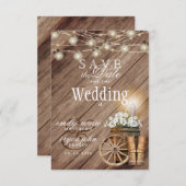 Save The Date Sauvegarder la date Beau fût en bois rustique (Devant / Derrière)