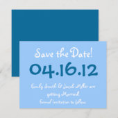 Save The Date Sauvegarder la date bleu clair (Devant / Derrière)