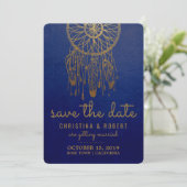 Save The Date Sauvegarder la date Boho Dreamcatcher Faux papier  (Debout devant)