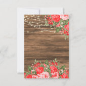 Save The Date Sauvegarder la date Bois, Lanternes et Fleur Rouge (Dos)