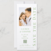 Save The Date Sauvegarder la date Code QR Vert Sauge Mariage Mod (Devant)