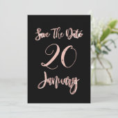 Save The Date Sauvegarder la date de la fête de janvier Rose noi (Debout devant)