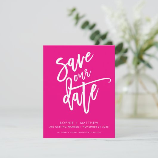 Save The Date Sauvegarder la date écriture calligraphique modern (Debout devant)