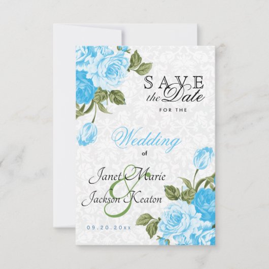 Save The Date Sauvegarder la date Fleurs de mariage Pretty Baby (Devant)