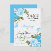 Save The Date Sauvegarder la date Fleurs de mariage Pretty Baby (Devant / Derrière)