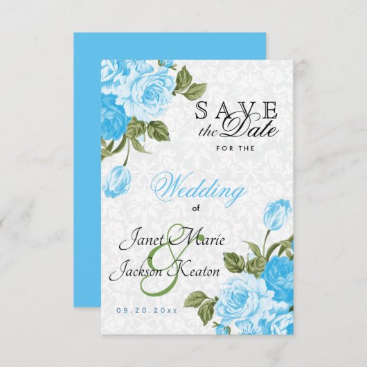 Save The Date Sauvegarder la date Fleurs de mariage Pretty Baby  (Devant / Derrière)