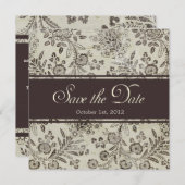 Save The Date Sauvegarder la date Floral avec photo personnalisé (Devant / Derrière)