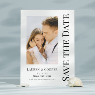 Save The Date Sauvegarder la date Mariage Moderne Élégant Noir e