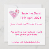 Save The Date Sauvegarder la date - nuances de rose (Dos)