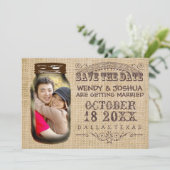 Save The Date Sauvegarder la date Pot de Mason Toile Rustique Ma (Debout devant)