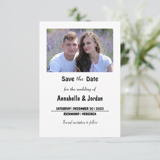 Save The Date Sauvegarder la date pour le mariage (Debout devant)